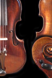 Old German violin with soft, round tone.