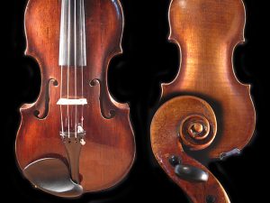 Old German violin with soft, round tone.